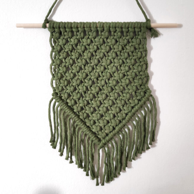 banderín macramé pico verde