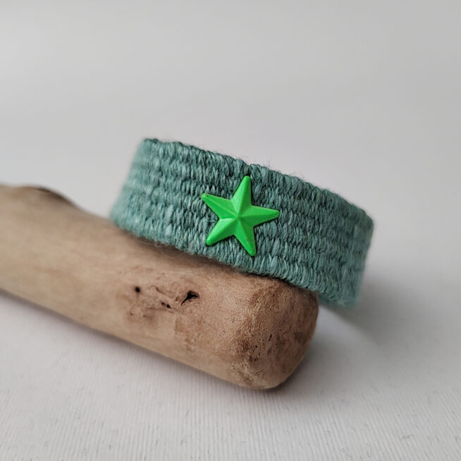 Pulsera boho hilo estrella verde y neón - Imagen 4